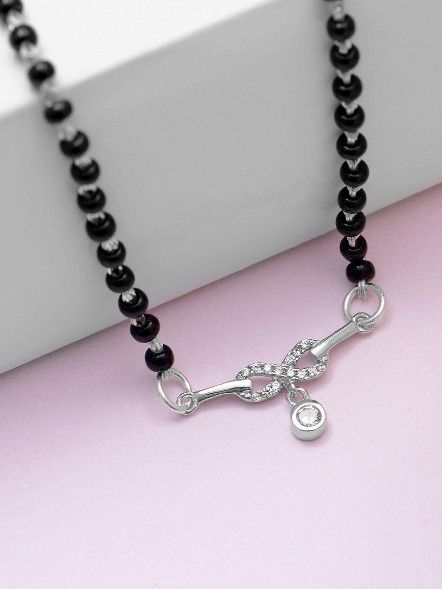 Zavya 92.5 Sterling Silver Infinity Mangalsutra for Women