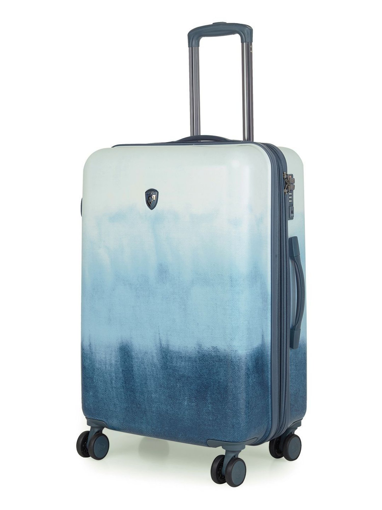 HEYS Tie-dye Blue Printed Hard Medium Trolley Bag -26 cm