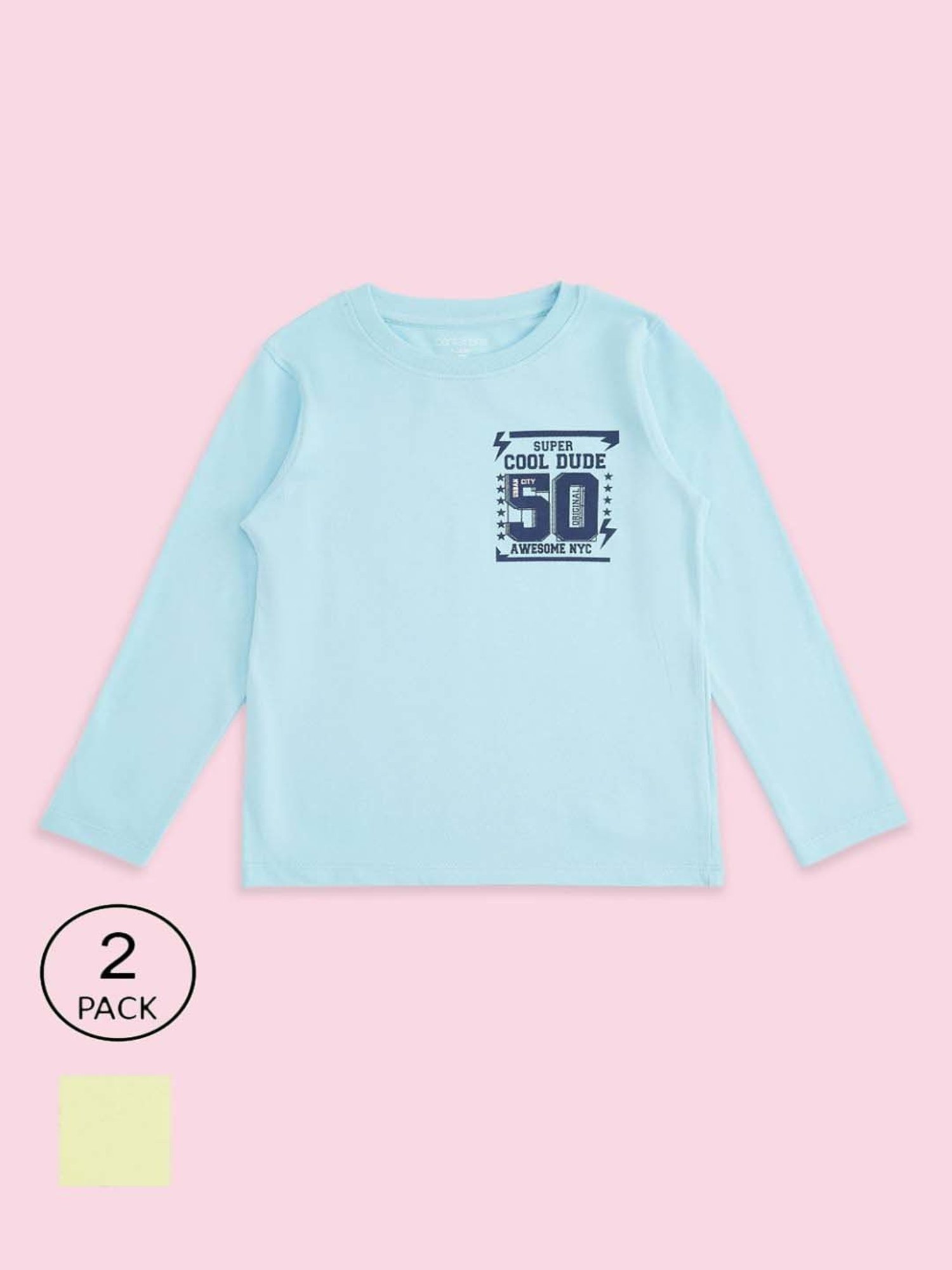 Pantaloons Baby Boys Yellow & Blue Cotton Printed Full Sleeves T-Shirt