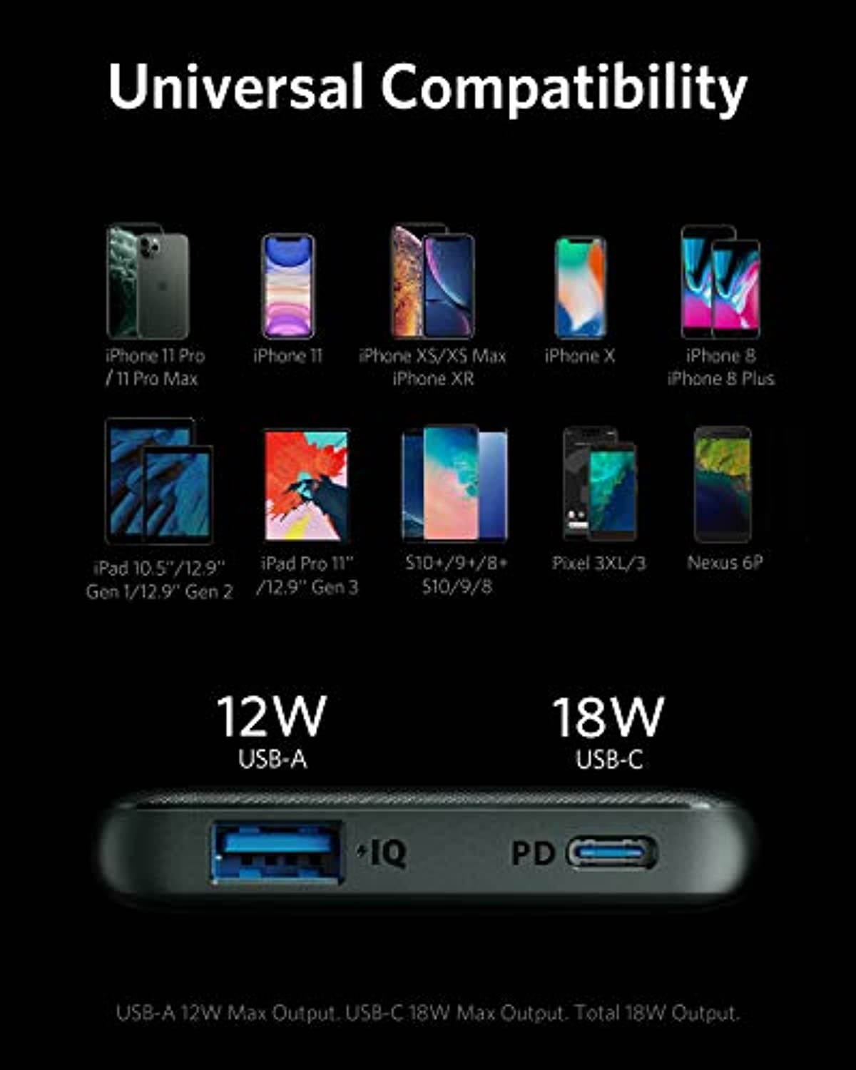 Anker PowerCore Slim 10000 PD Green, 10000mAh Portable Charger USB-C Power Delivery (18W) Power Bank Fast Charge for iPhone 11/11 Pro / 11 Pro Max, S10, Pixel 3, iPad Pro 2018, and More (A1231061)