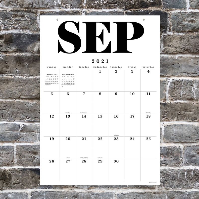 2021-22 Academic Wall Calendar Big Letters Art Poster Wall - The Time Factory