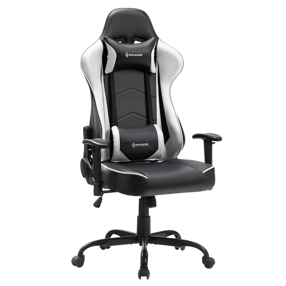 Gaming Chair, Racing Style Computer Desk Chair Padded Armrests Ergonomic Lumbar Support Adjustable Height