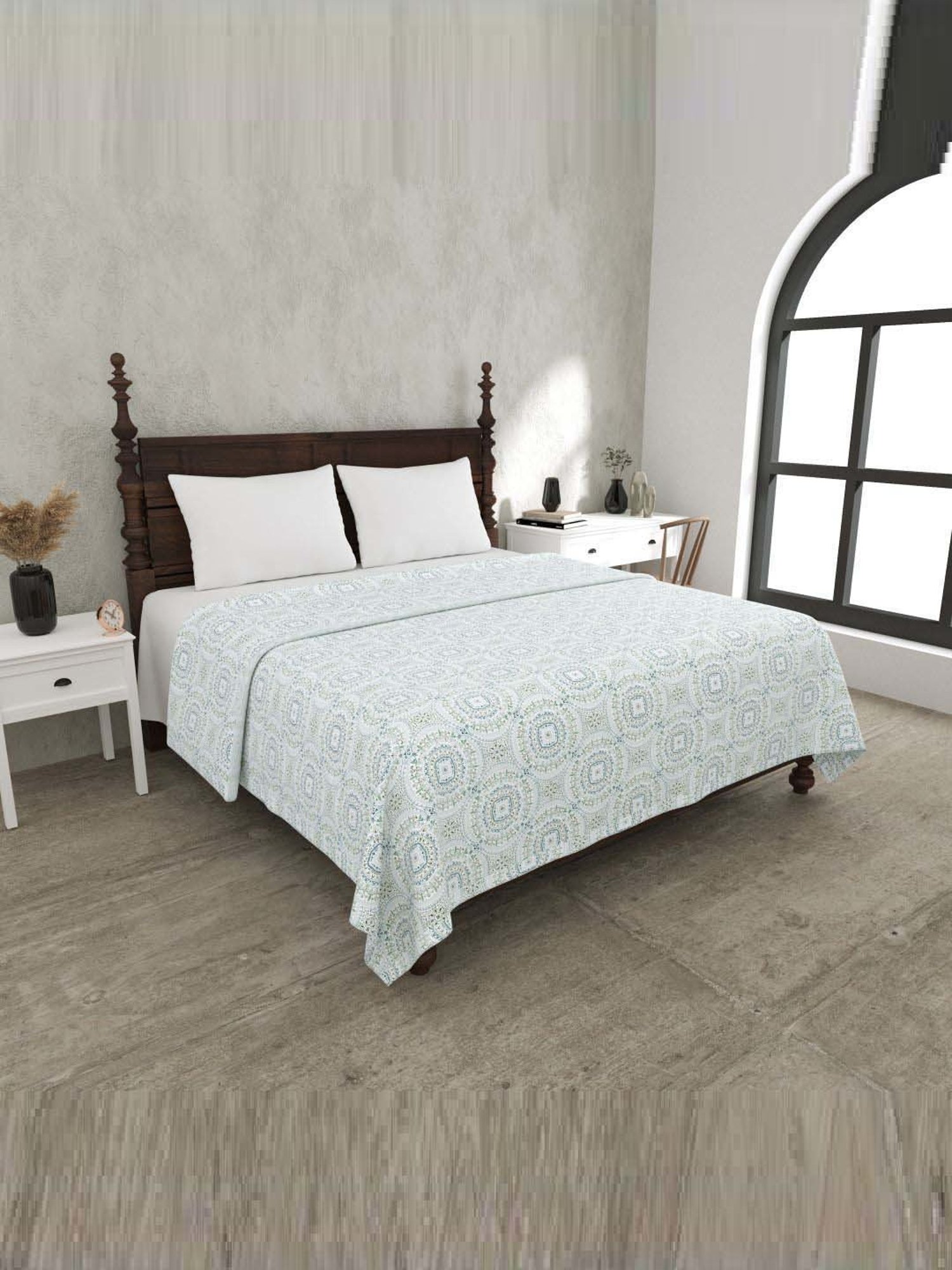 JaipurFabric Fresh Green Mulmul Cotton 150 GSM Reversible Ac Dohar