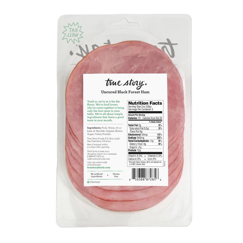 True Story Uncured Black Forest Ham - 6oz
