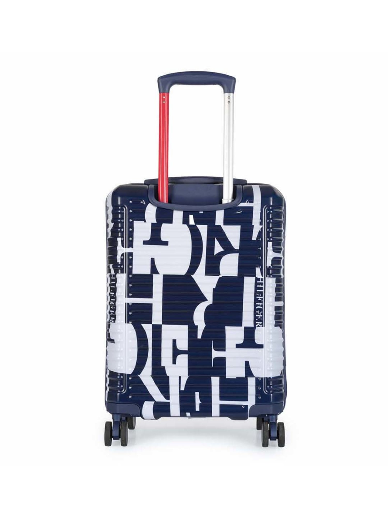 Tommy Hilfiger Navy & White Colorado Spring Hard Case Printed Large Checked Luggage