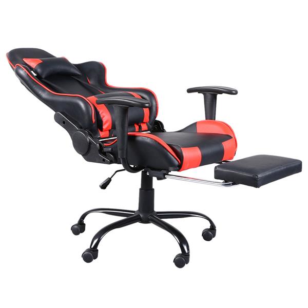 High Back Swivel Chair Racing Gaming Chair Office Chair with Footrest Tier Office Desk Chair Home Single Sofa Chair with Headrest(Red)