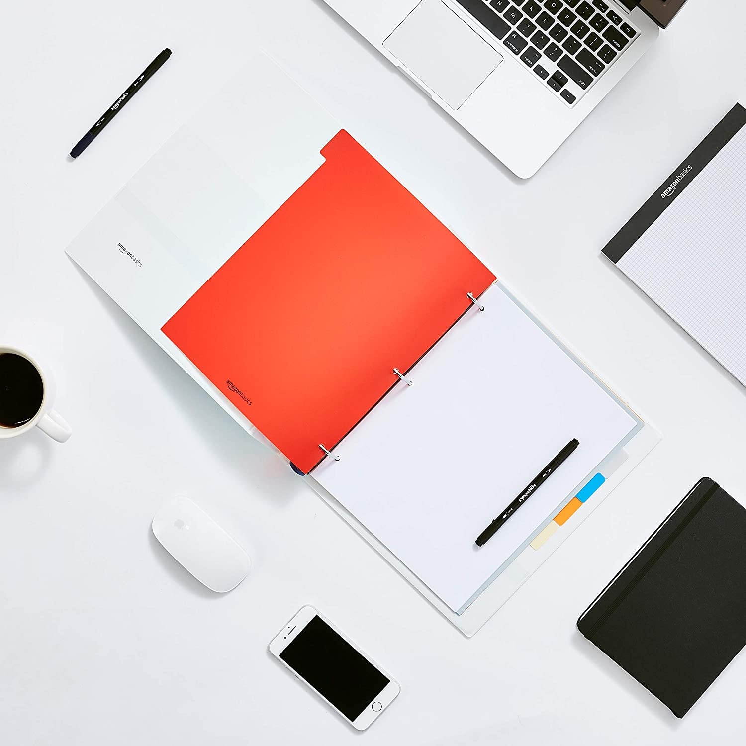 AmazonBasics 3 Ring Binder Dividers with 8 Tabs, Pack of 6 Sets