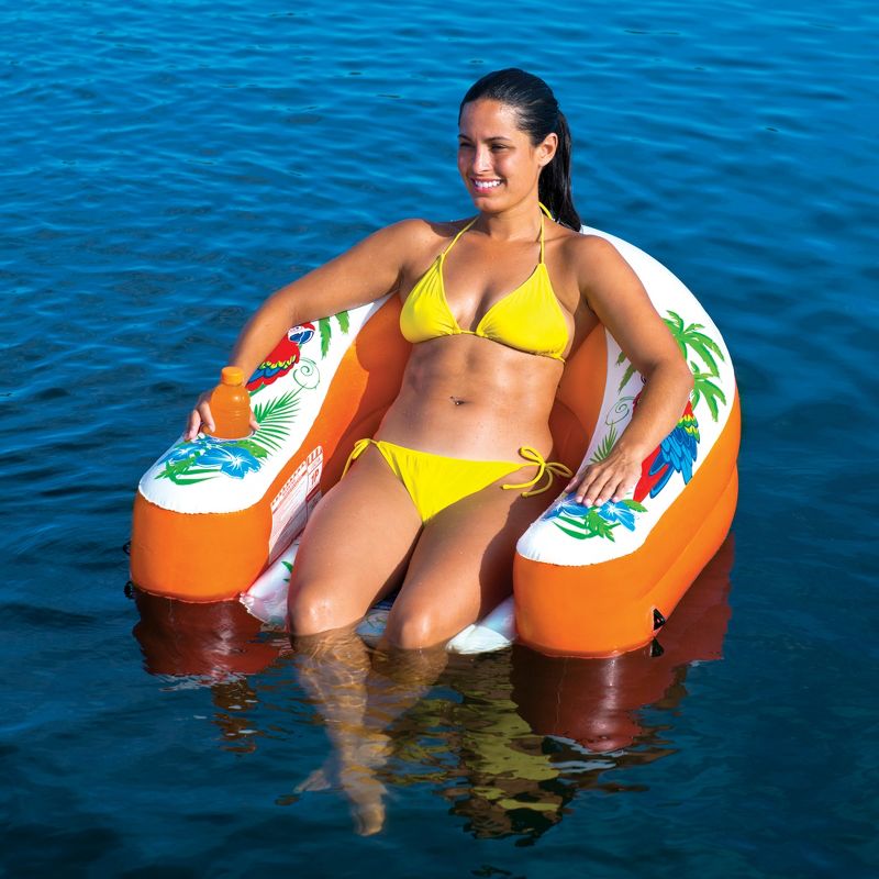 WOW Watersports 14-2070 Malibu Inflatable Floating Swimming Pool Lake Boating Outdoor Lounge Chair
