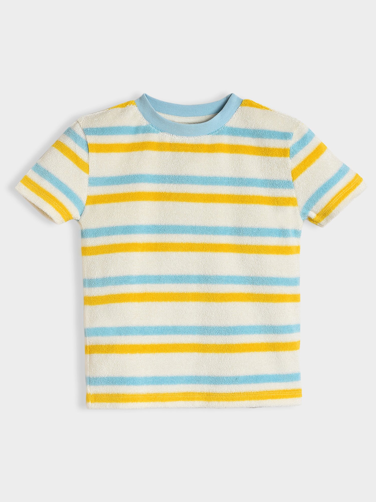 MiArcus Kids White & Blue Striped T-Shirt with Shorts