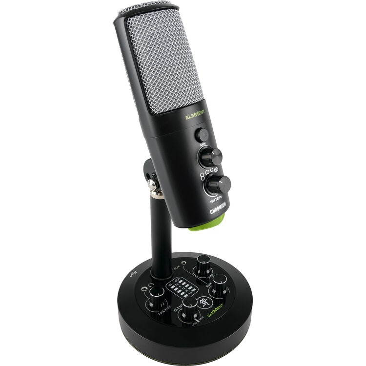 Mackie EleMent Series Chromium Premium USB Condenser Microphone with Built-in 2-Channel Mixer