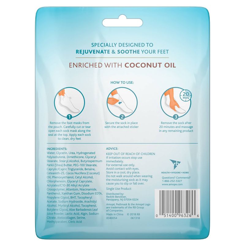 Amope Pedimask 20-Minute Foot Mask - Coconut Oil