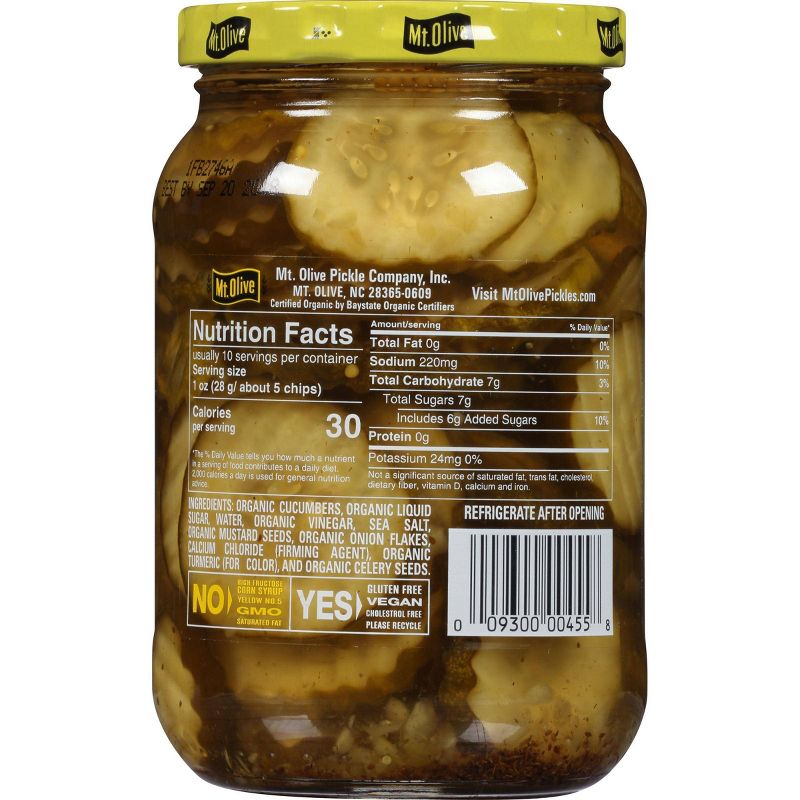Mt. Olive Organic Bread & Butter Pickle Chips - 16 fl oz