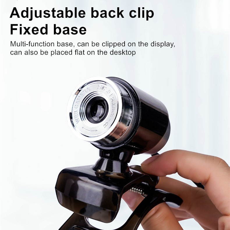 Webcam 480P HD USB Camera Rotatable Web Cam with Mic for Computer Laptop