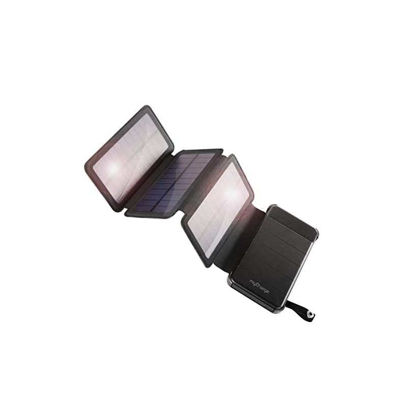 Solar Charger Portable Power Bank - PowerFold 8000 mAh Internal Battery Rugged Dual USB Battery Pack for Camping, Outdoors Accessories, Cell Phones for Apple iPhone, iPad & Android