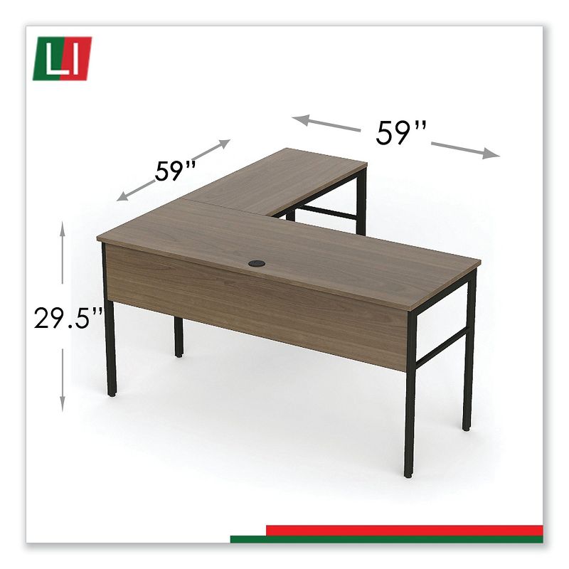 Linea Italia&reg; Urban Desk Workstation, 59w x 59d x 29 1/2h, Natural Walnut UR602NW