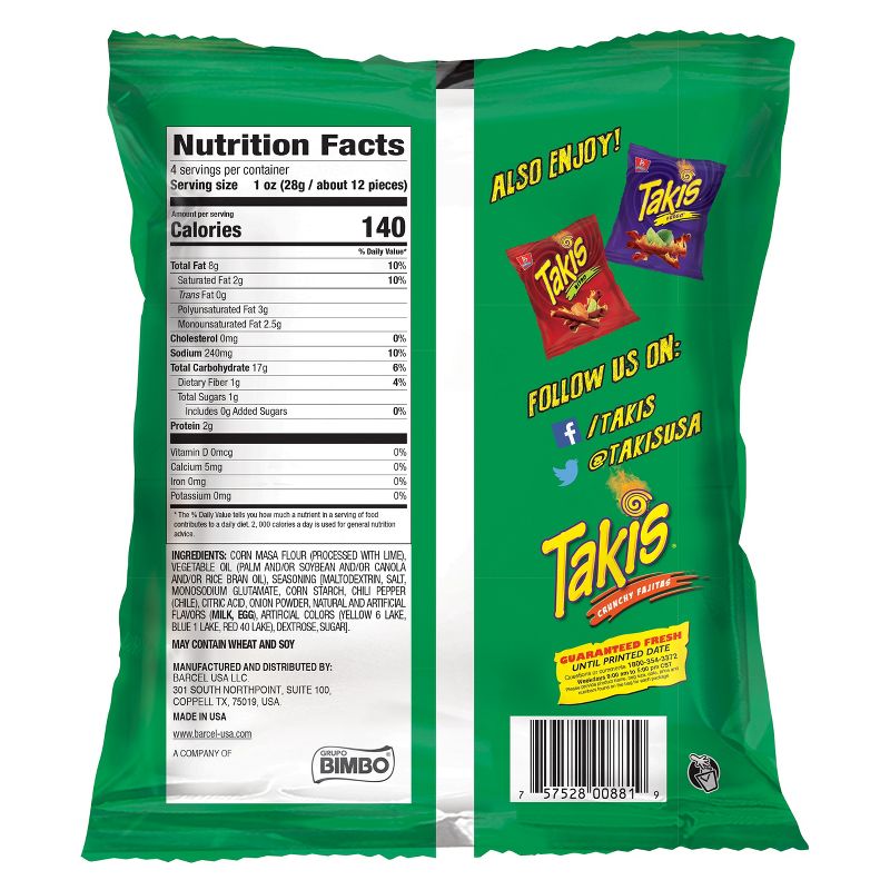 Barcel Takis Crunchy Fajita Tortilla Chips - 4oz