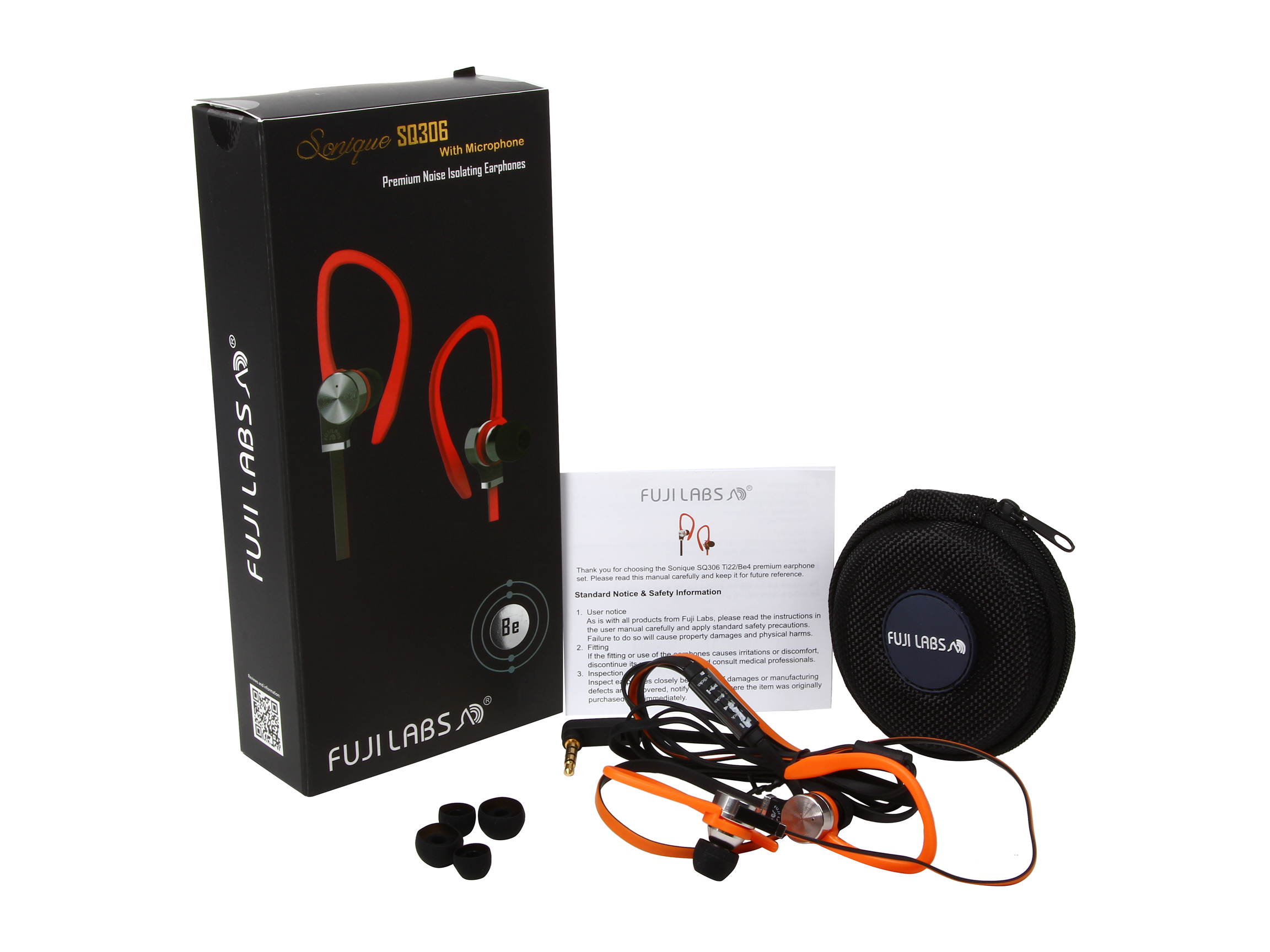 Fuji Labs Sonique SQ306 Premium  Beryllium  In-Ear Headphones with In-line Mic