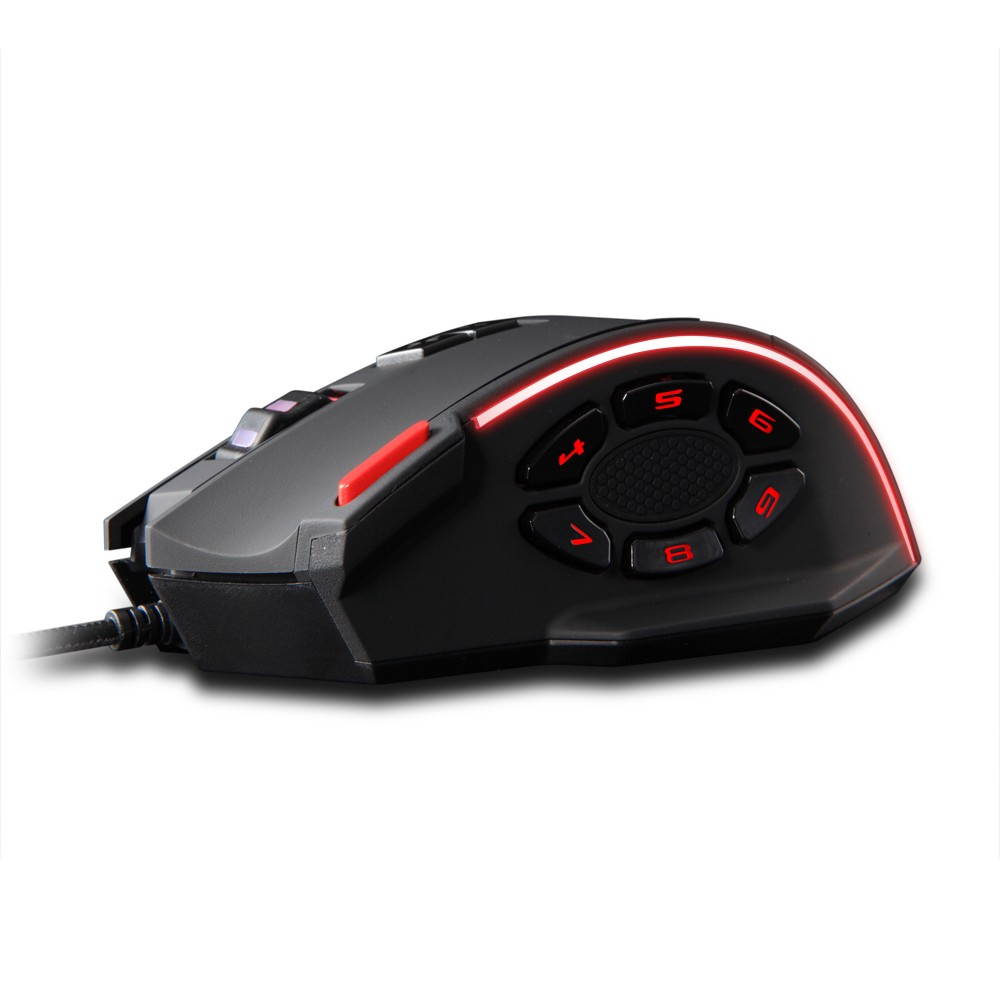Zelotes C-13 Wired Gaming Mouse 13 Programming Keys Adjustable 10000DPI RGB Light Belt 128KB On-board Memory Built-in Counterweight Mechanism