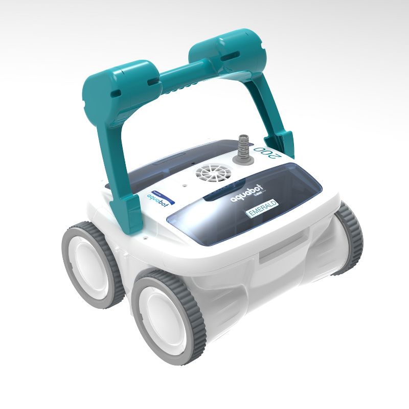 Aquabot Emerald 200 APP Automatic Dual PVC Brush Robot Universal In Ground Pool Cleaner Machine w/ 4D Ultra Fine Microfiber Filtration & 52 Foot Cord