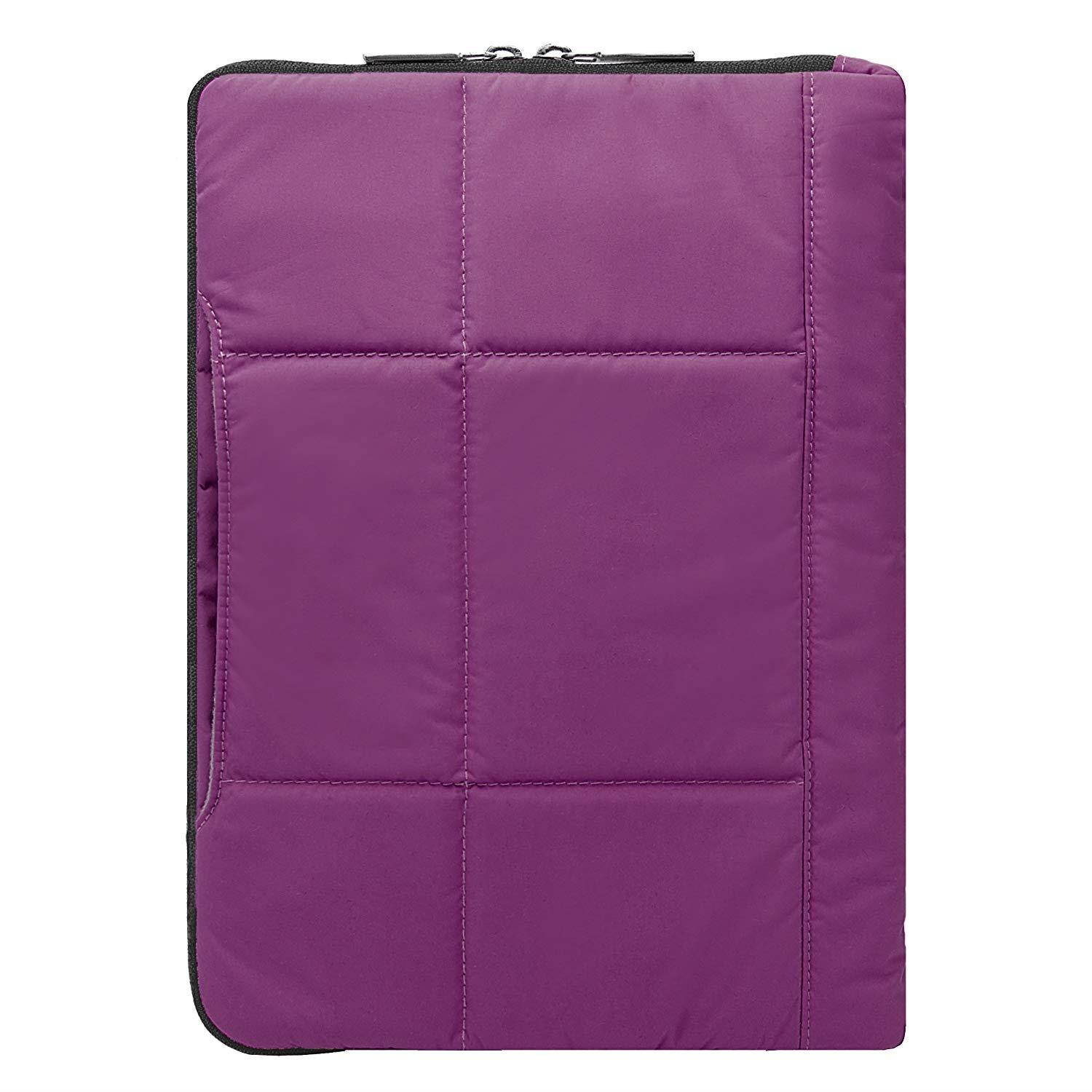 Pillow Zippered Sheen Quilted Sleeve [PURP] For Skytex Skytab 9.7/Skypad 10.1-inch/Sony DVP 9-inch/Simbans SX2W 10