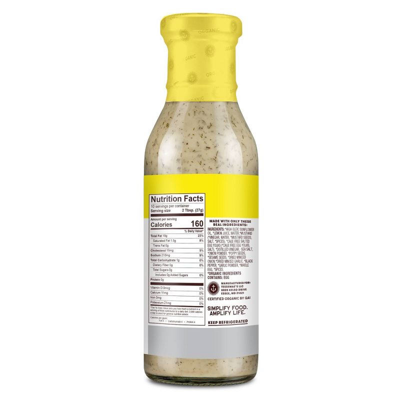 Tessemae's Organic Everything Bagel Ranch Dressing - 10 fl oz