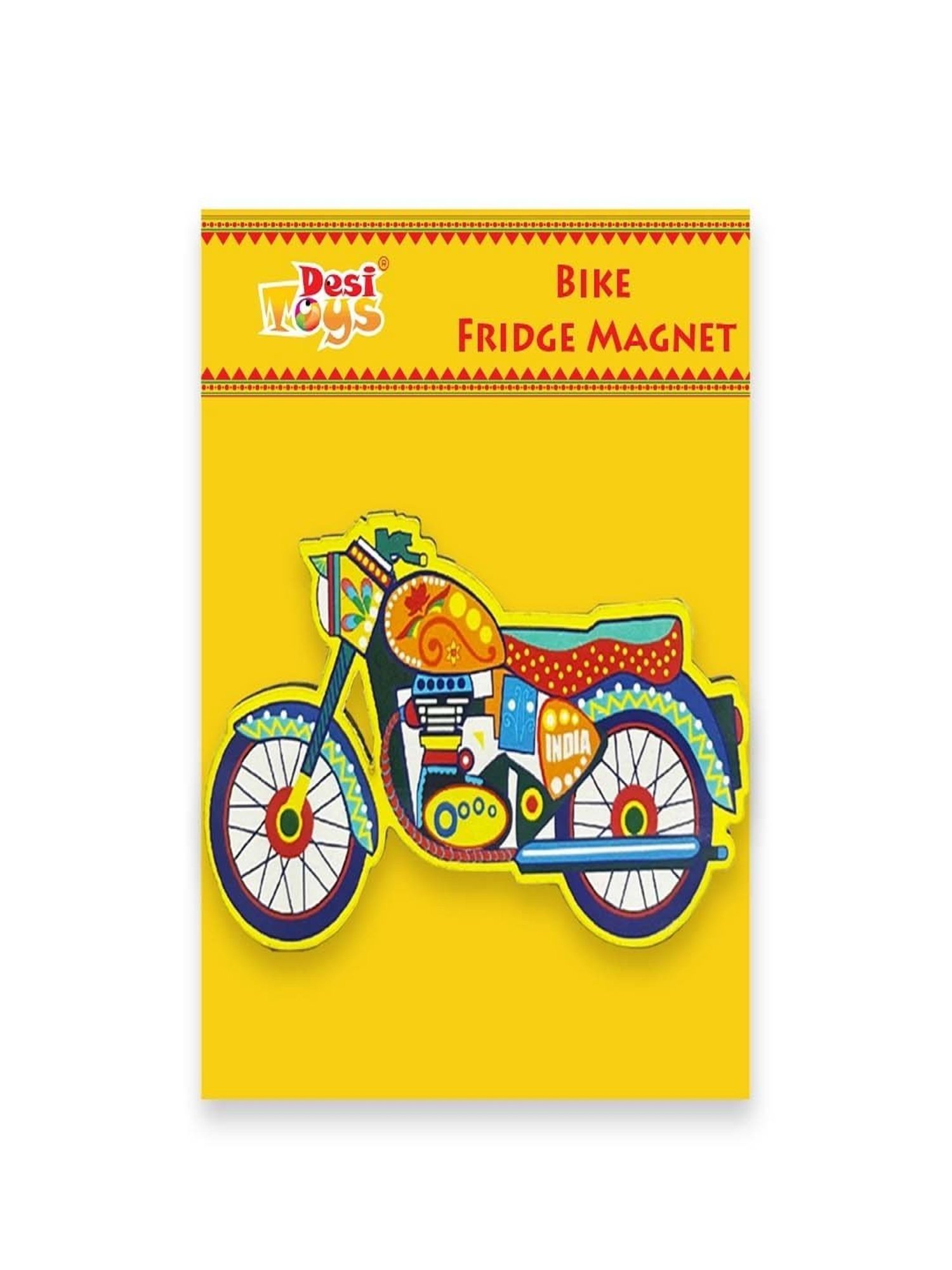 Desi Toys Kids Multicolor Bike Fridge Magnet (3.25 x 1.7 inches)