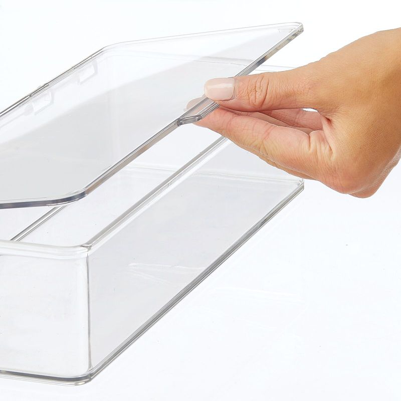 mDesign Plastic Stackable Kitchen Grill Accessories Storage Box, 4 Pack - Clear