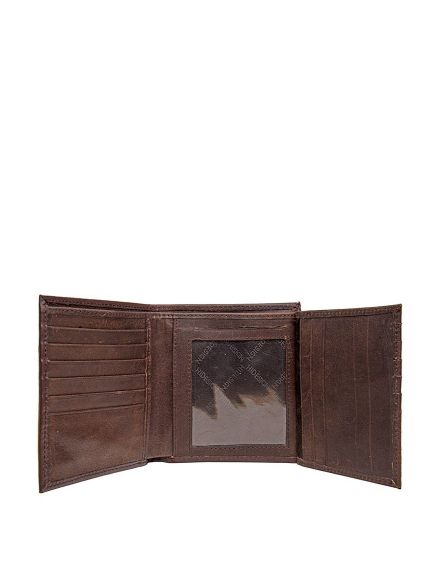 Hidesign 253-L015 Brown Solid Leather Rfid Bi-Fold Wallet