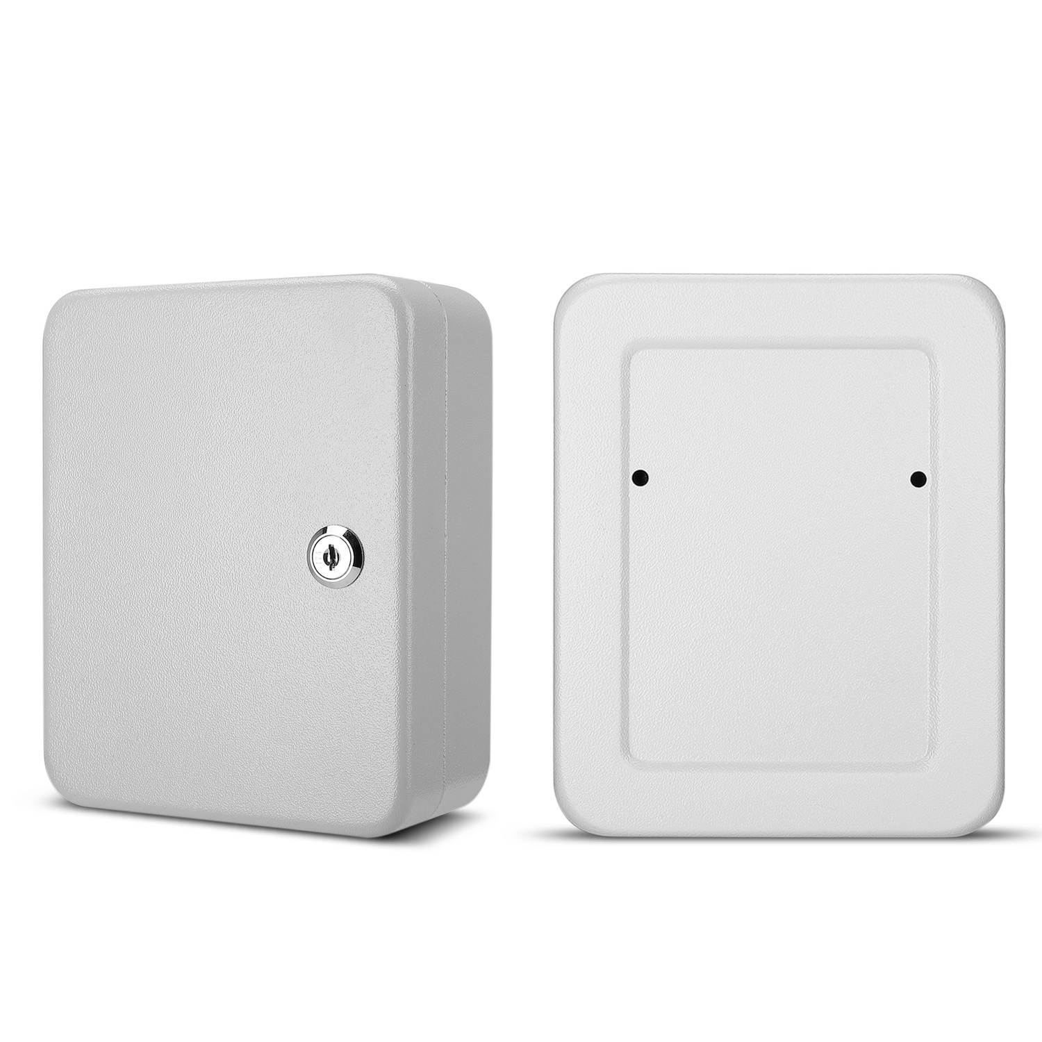 Key Cabinet Steel Lock Box with 40 capacity Colored key Tags & Hooks - Wall Mounted Safe Organizer, Security Storage Lock Box System for Homes, Hotels, Schools or Business (Gray)