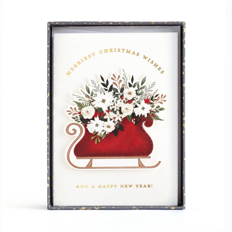 Minted 10ct Flowers for Christmas Boxed Cards