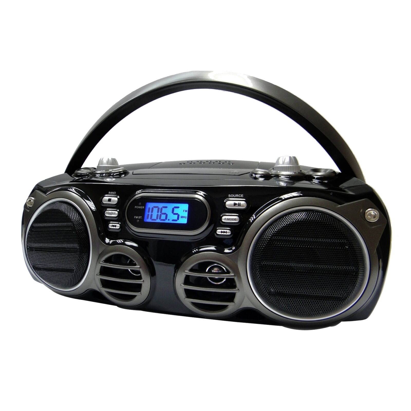 Sylvania SRCD682BT Portable Bluetooth CD Radio BoomBox with Am/fm Radio (Black)