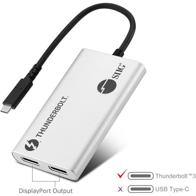 SIIG Thunderbolt 3 to Dual DP 1.2 Adapter JUTB0611S1