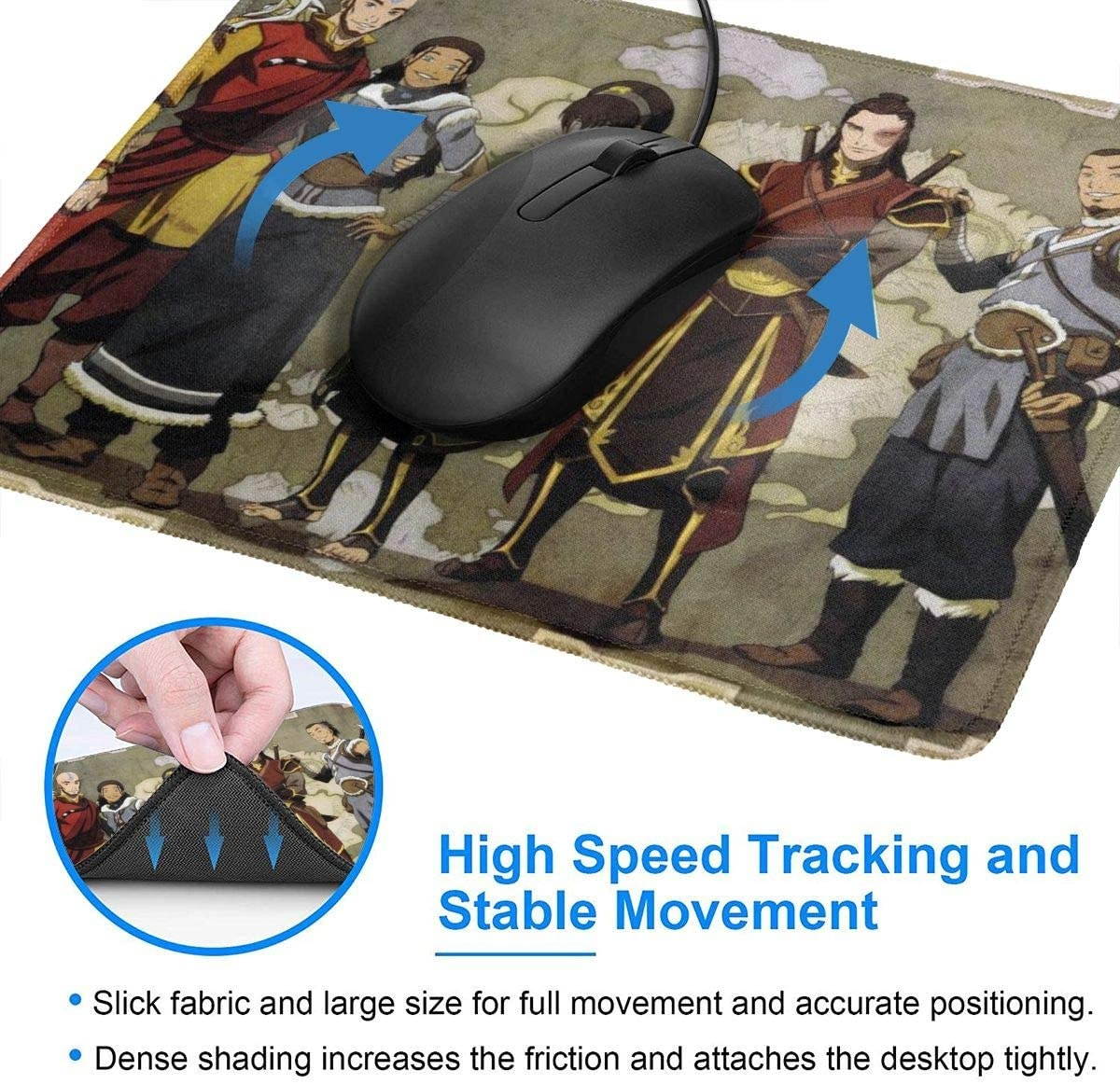 Avatar The Last Airbender Mouse Pad Ergonomic Mousepad Non-Slip Rubber Base Mouse Pads for Computers Laptop Office Desk Accessories Mouse Pad 8.3 X 10.3 in