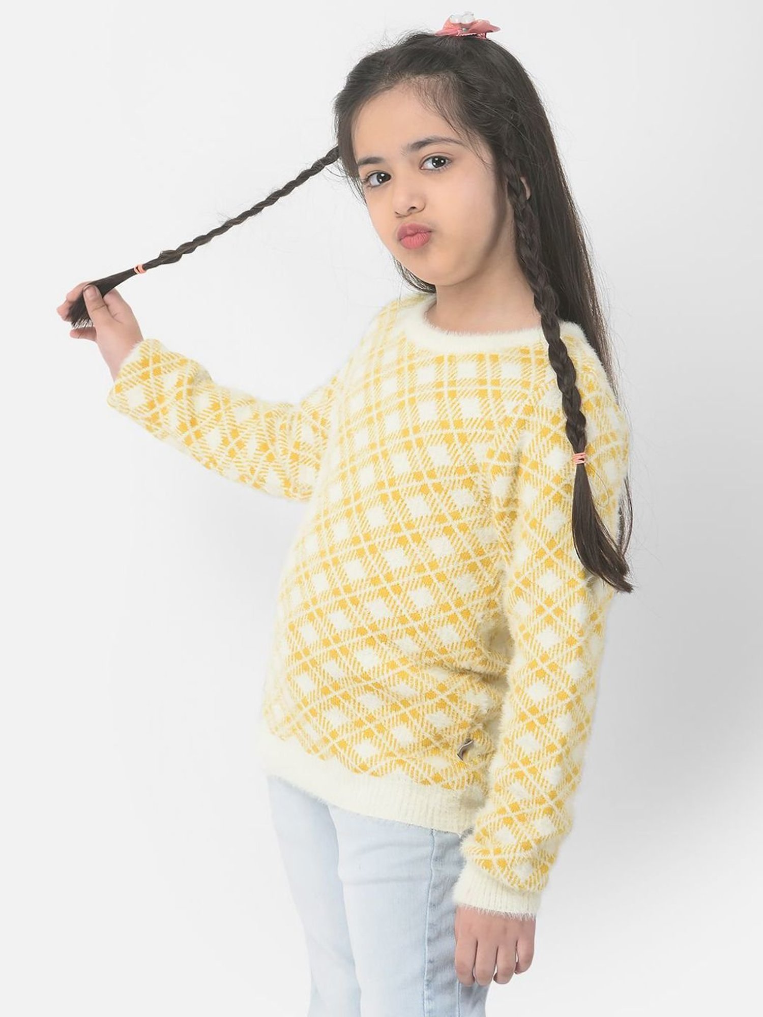 KIDS ONLY Maroon Textured Pattern Full Sleeves Sweater