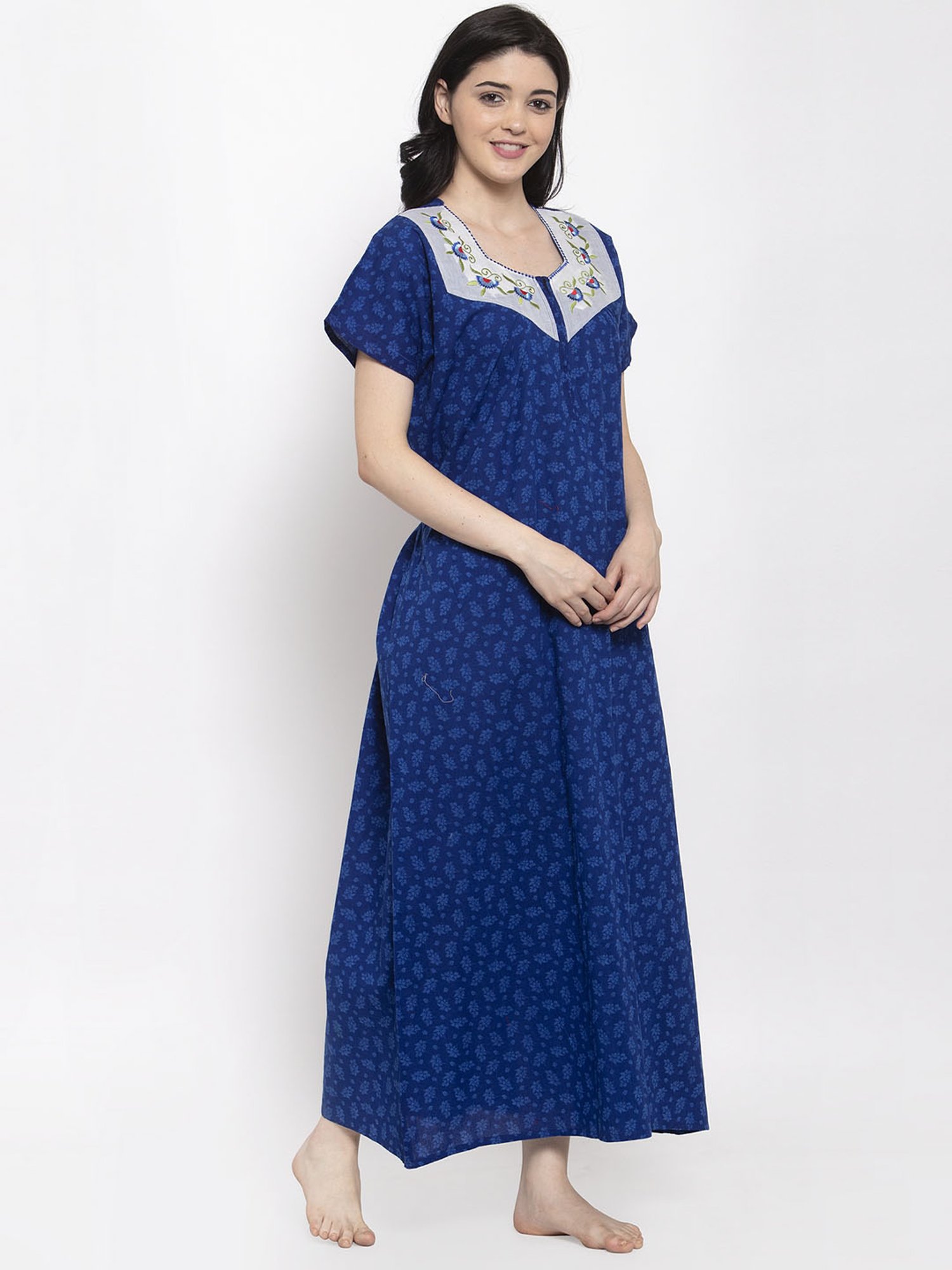 Secret Wish Blue Printed Nighty