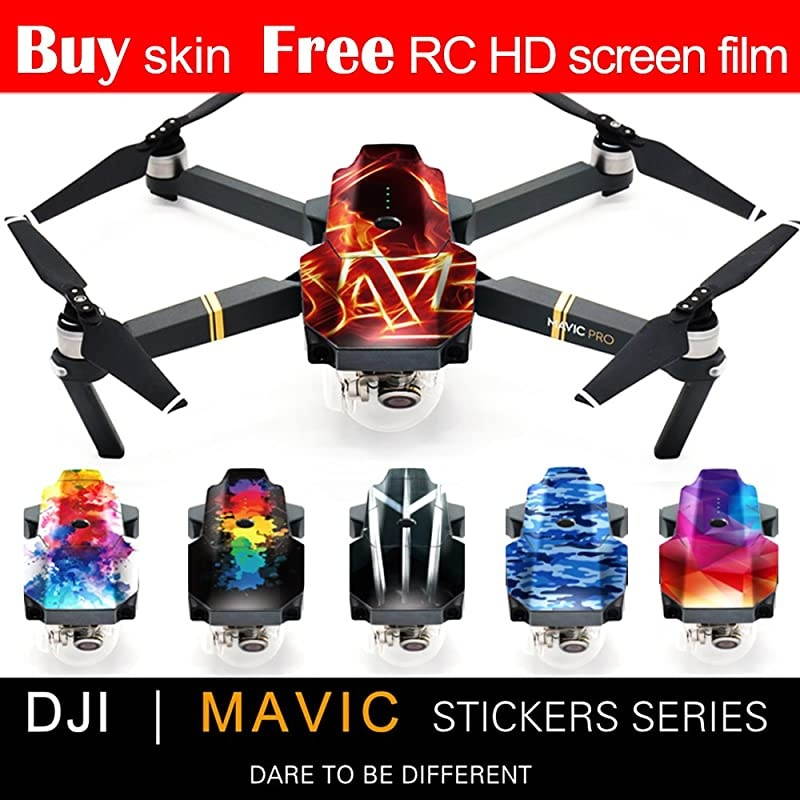 Exclusive Decoration Wrap Skin Decal Kit for Mavic Pro Quadcopter Drone Body Shell DJI Mavic PRO Portable Collapsible Mini Racing Drone Waterresistant PVC Sticker