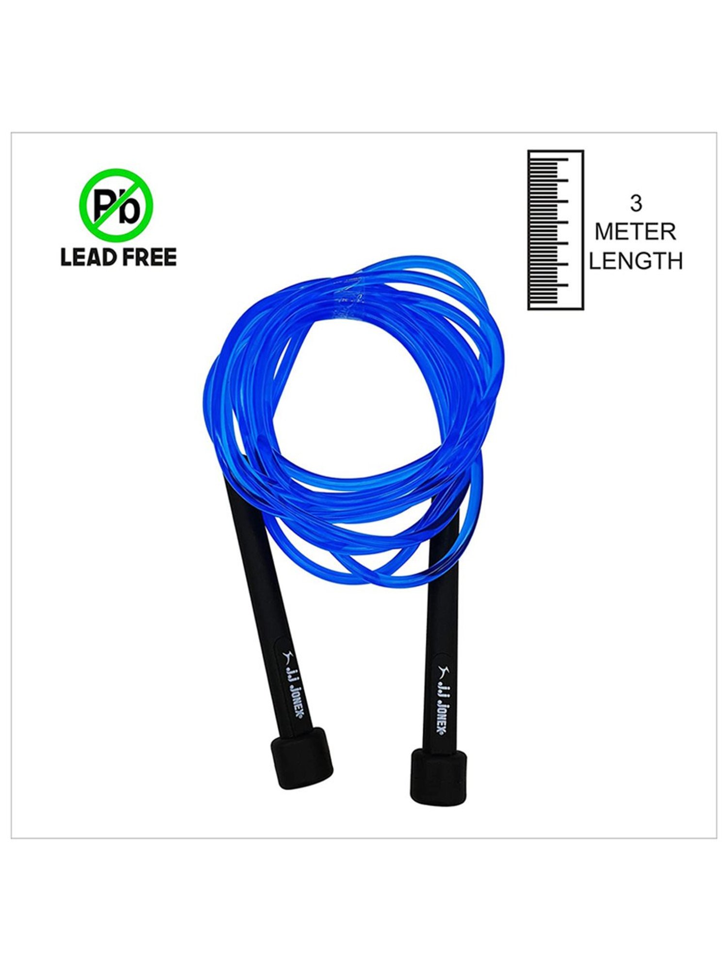 JJ Jonex Speed Adjustable Skipping Rope Gym,Home and Fat Burner Fitness Workout (Blue)
