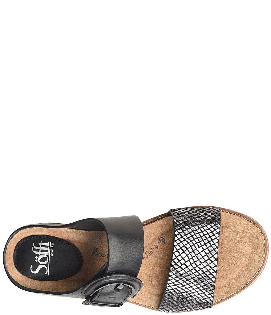 Sofft Braye Leather Snake Print Comfort Footbed Slides