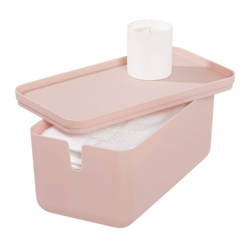 Cade Lidded Storage Bin Blush - iDESIGN