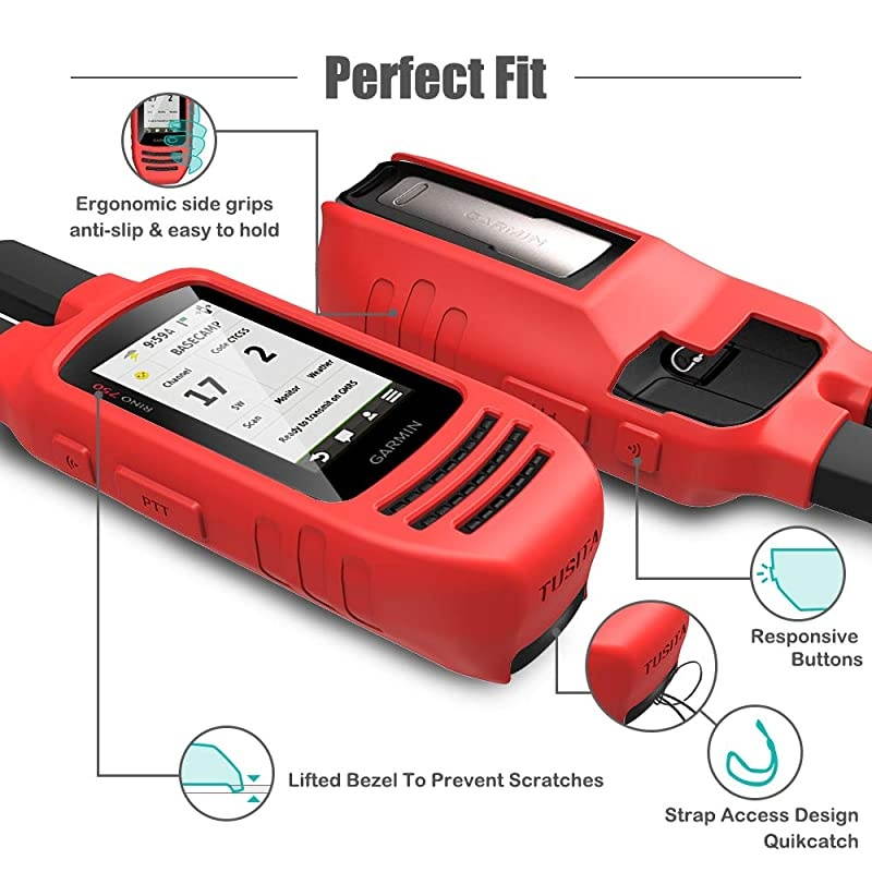 Case for Garmin Rino 750 755T Silicone Protective Cover Handheld GPS Accessories Red