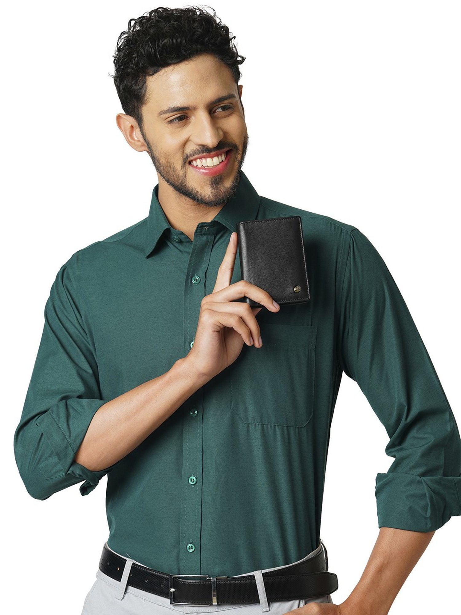 PERQUISITE Black Casual Leather Bi-Fold Wallet for men