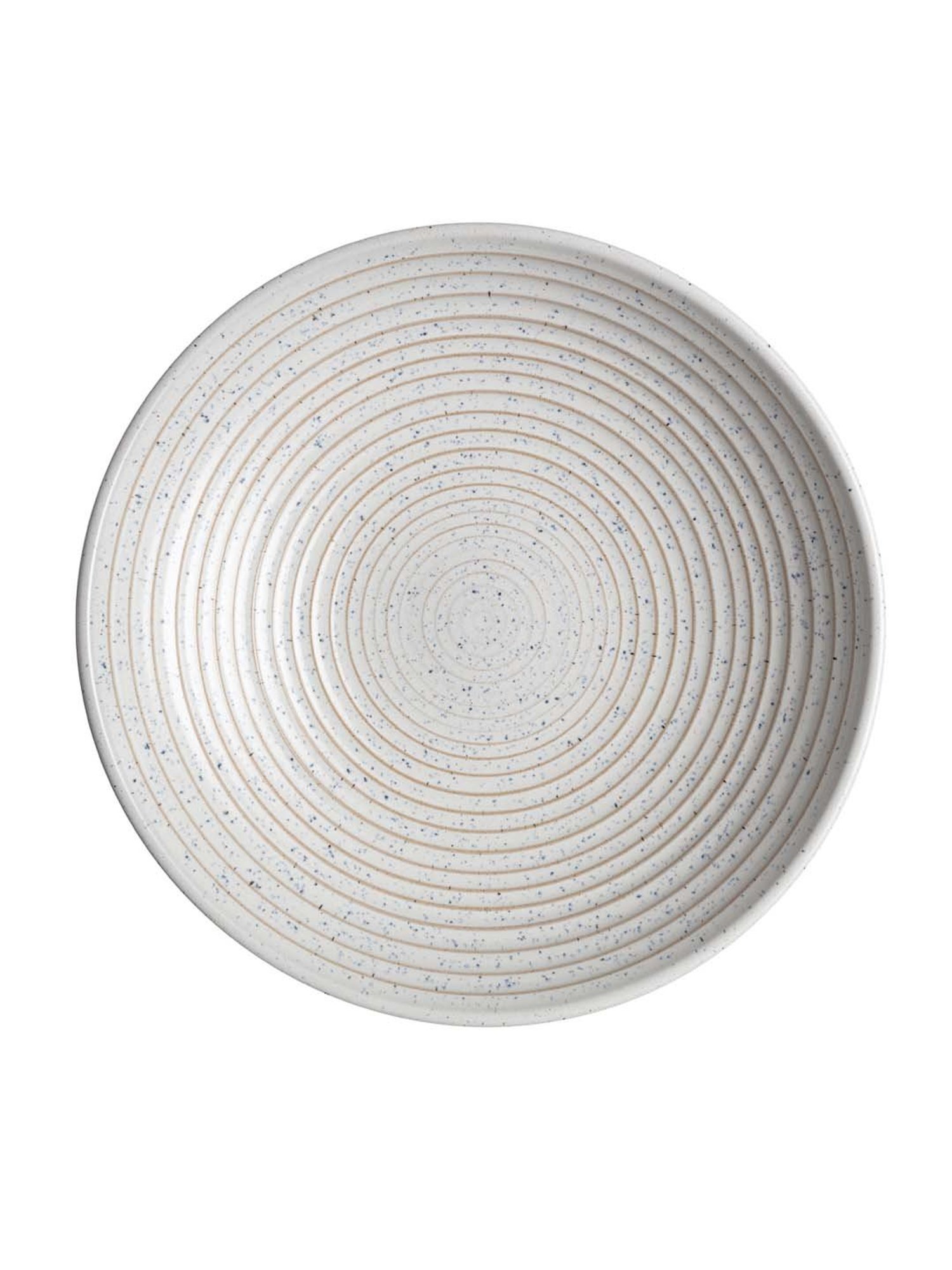 DENBY Studio Blue White Stoneware Chalk Medium Ridged Platter - Set of 1