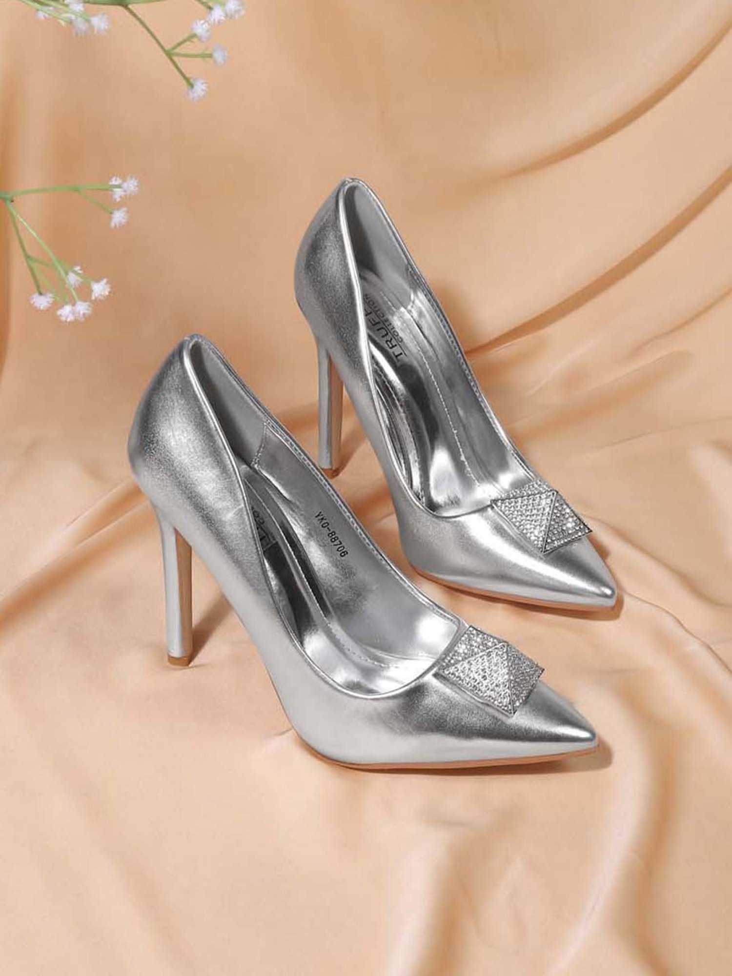 Truffle Collection Women's Silver Stiletto Pumps