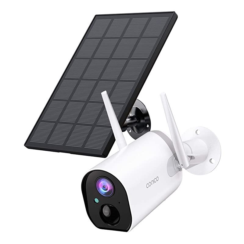 Outdoor Security Camera,  Wireless Solar Powered Home IP Camera,Surveillance WiFi Cam with Solar Panel,Night Vision, Two Way Audio, PIR Motion Detection and IP65 Waterproof