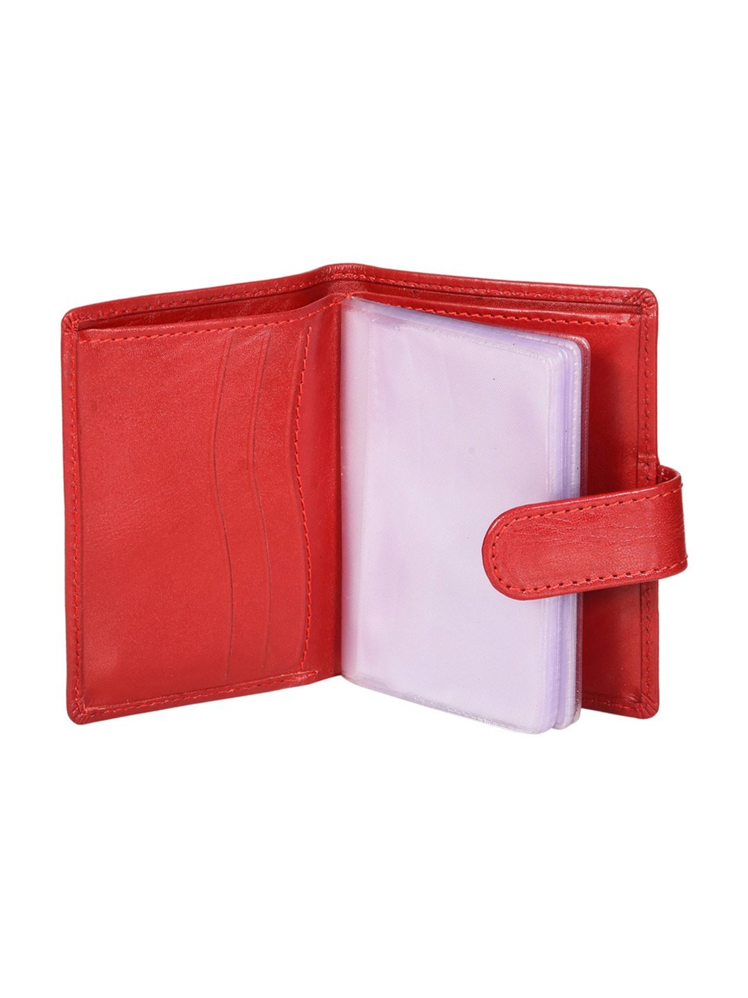 SASSORA Claret Red Leather Small Coin & Card Case for Men & Women