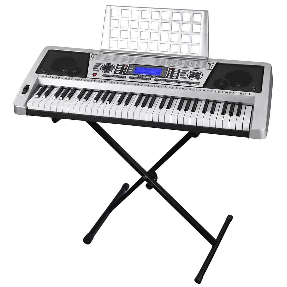 Electronic Piano Keyboard 61 Key Music Key Board Piano With X Stand Heavy Duty