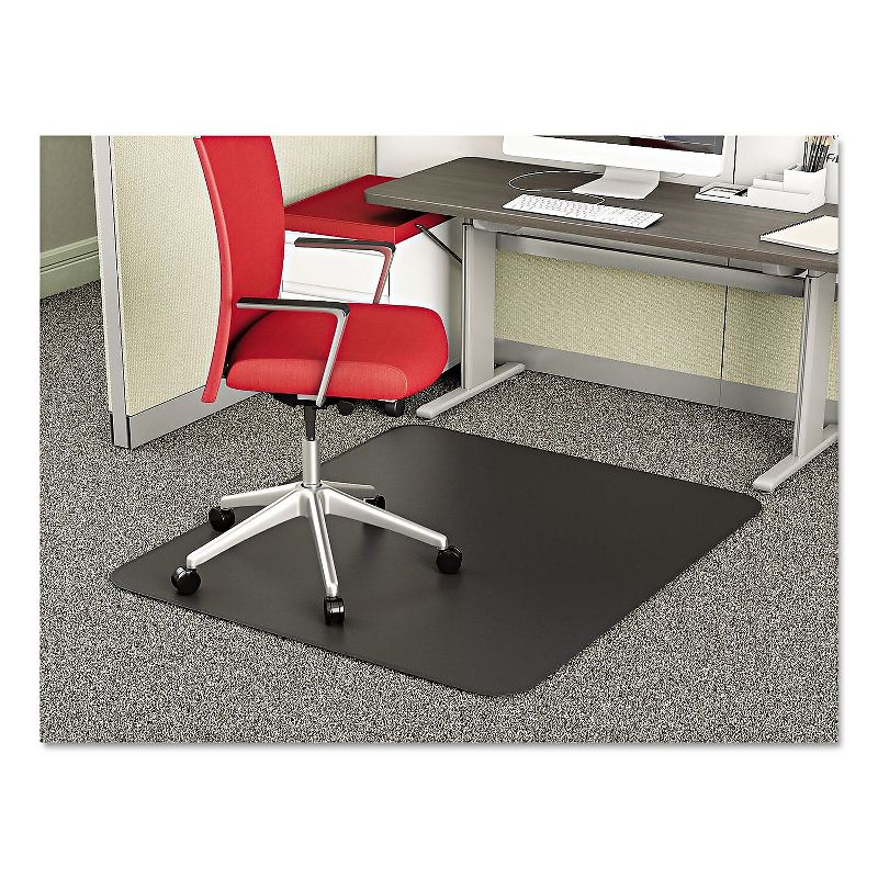 3'x4' Rectangle Solid Office Chair Mat Black - Deflecto