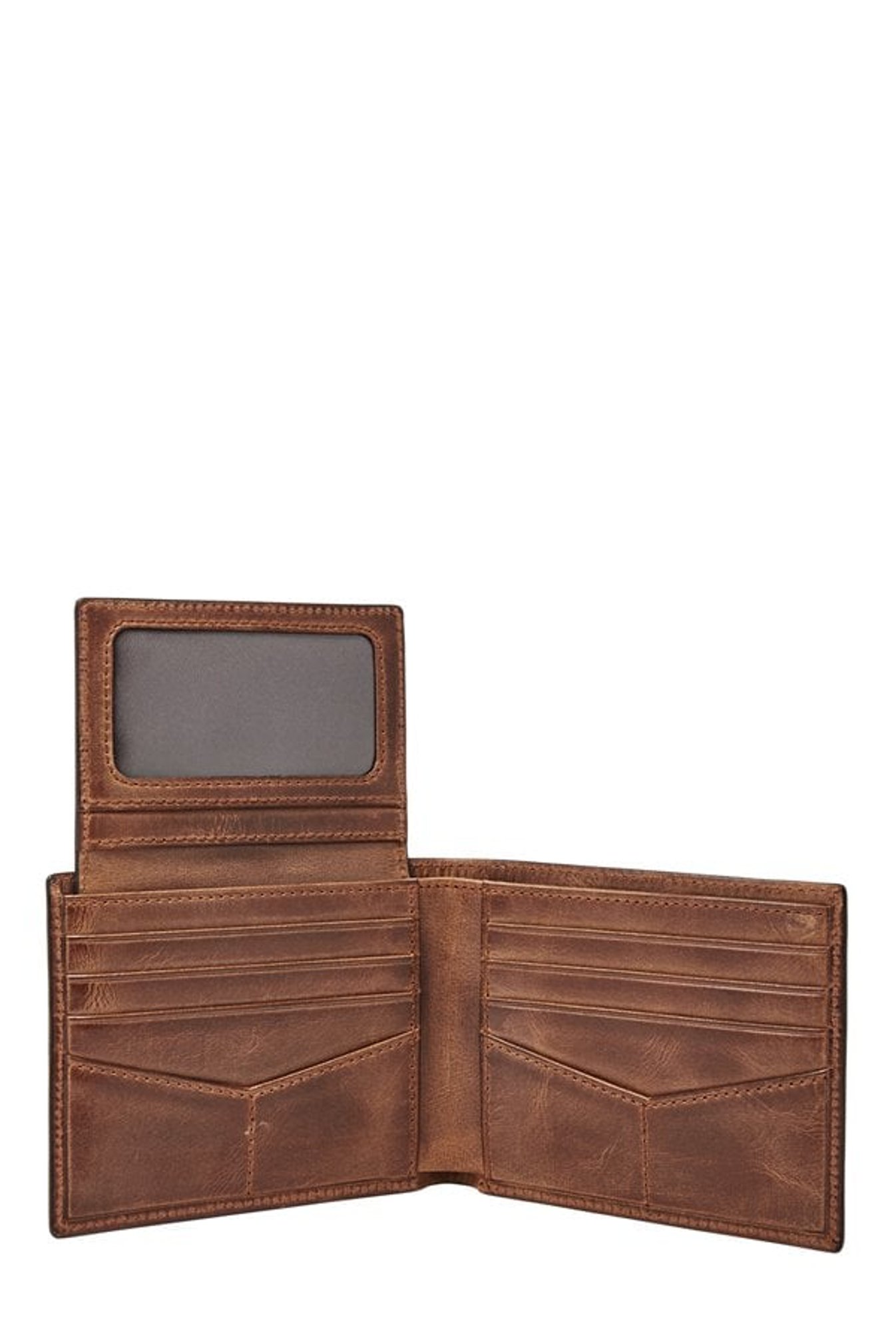 Fossil Brown Distressed Leather Bi-Fold Wallet