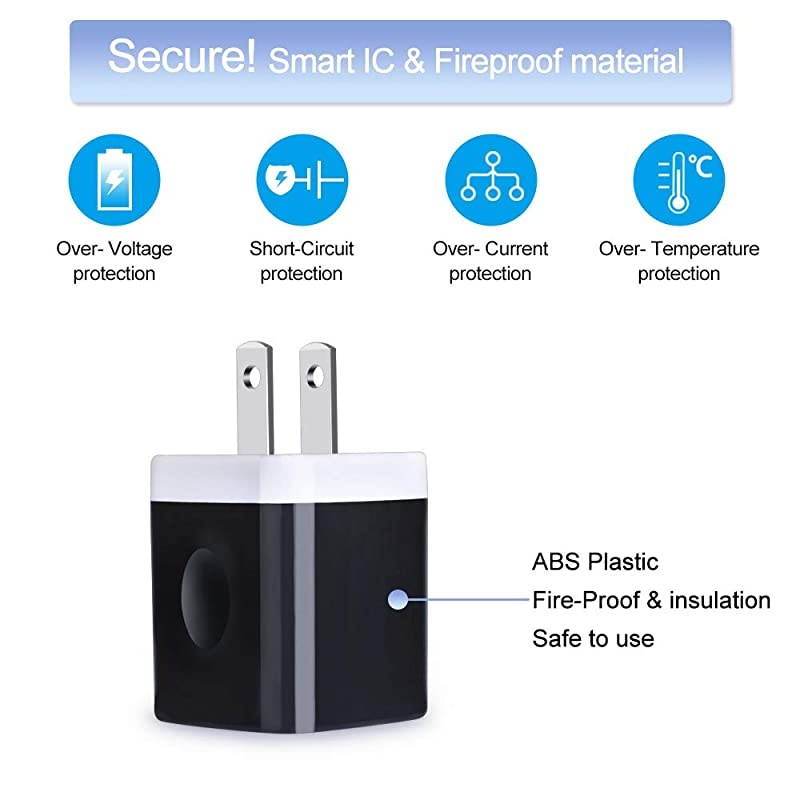 Wall ChargerPhone Charging Block3Pack 21A Dual Port Wall Plug Head Travel Adapter Cube Compatible iPhone 11 Pro Max XS XR X 8 7 6 PlusSamsung Galaxy A11 S20 S20+ S10e S10 S9 Note 10 10+ 9 8