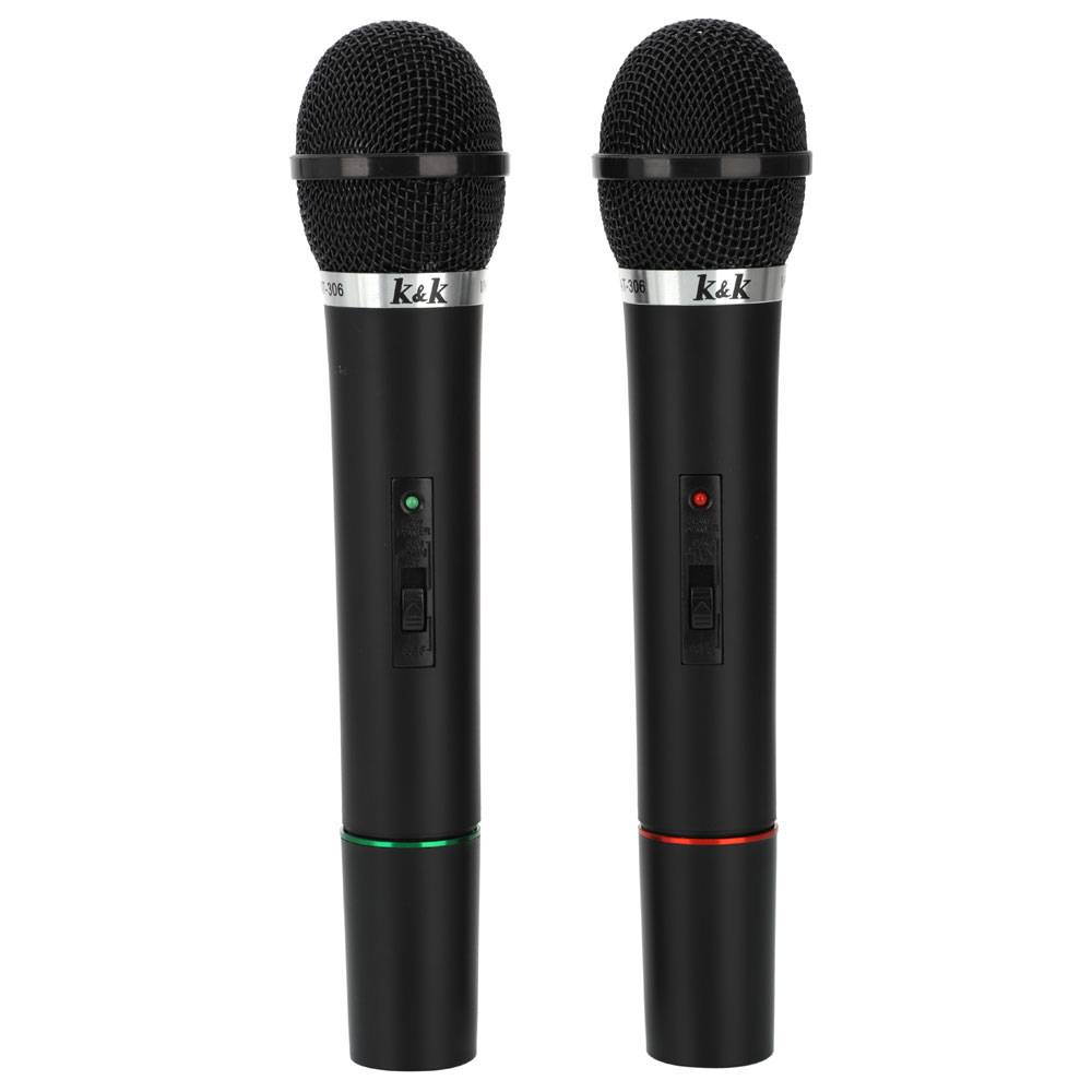 AT-306 Wireless Dual Handheld Microphone KTV Bar Stage Equipment Black